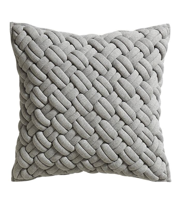 CB2针织交织灰色枕头与下替代插入