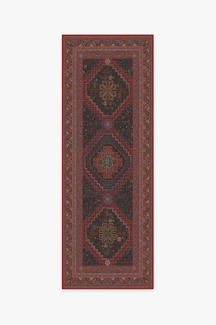 一张深红色的厨房地毯