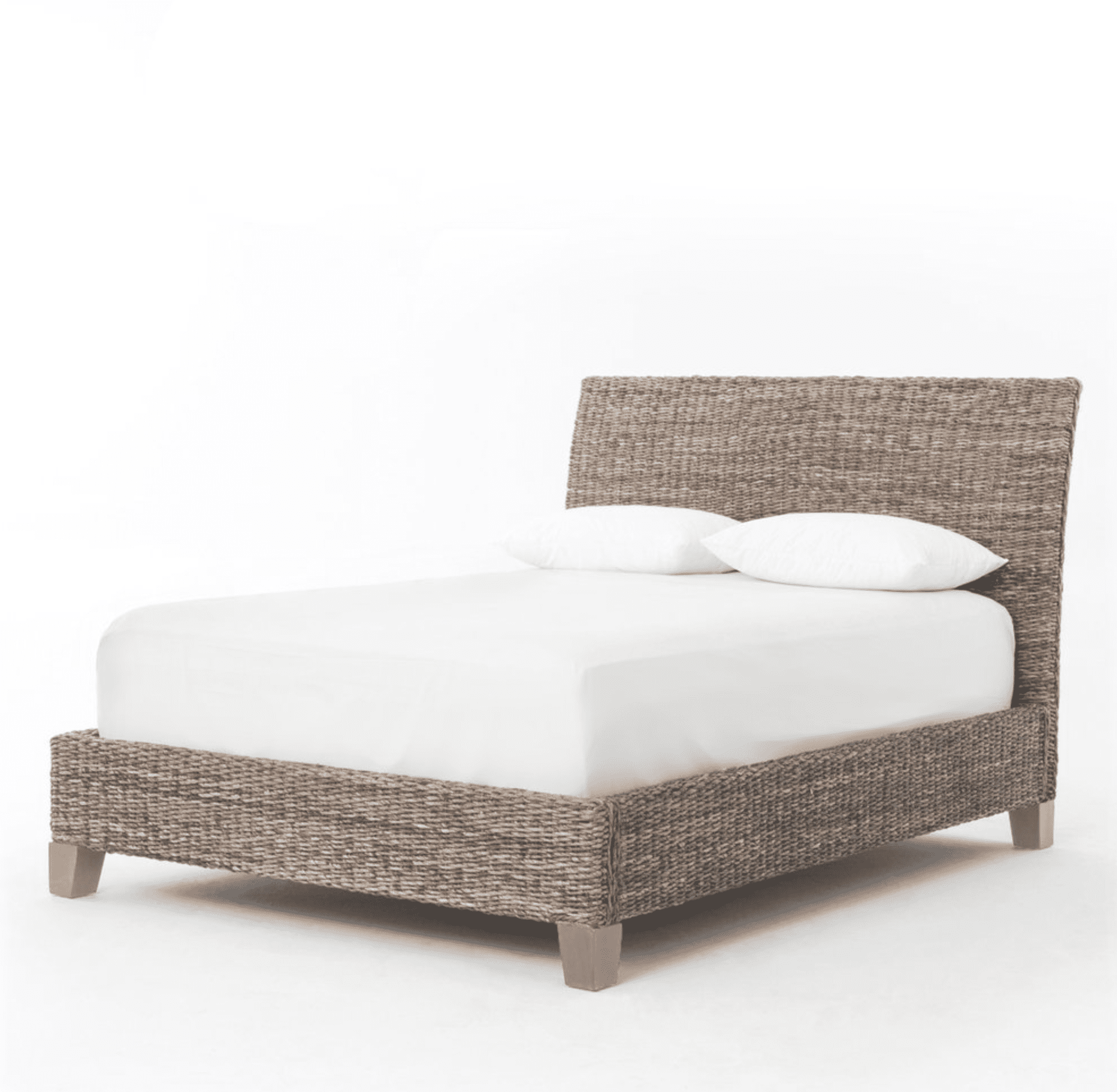 香蕉叶床在灰色洗