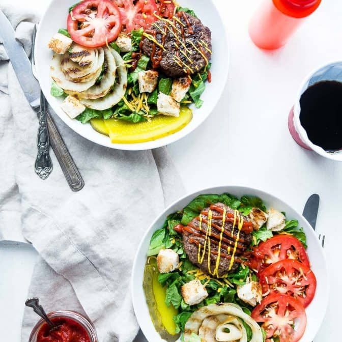 乳酪汉堡沙拉碗