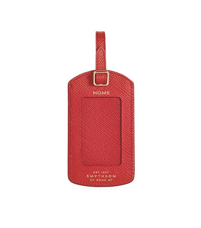 Smythson的巴拿马真皮行李牌