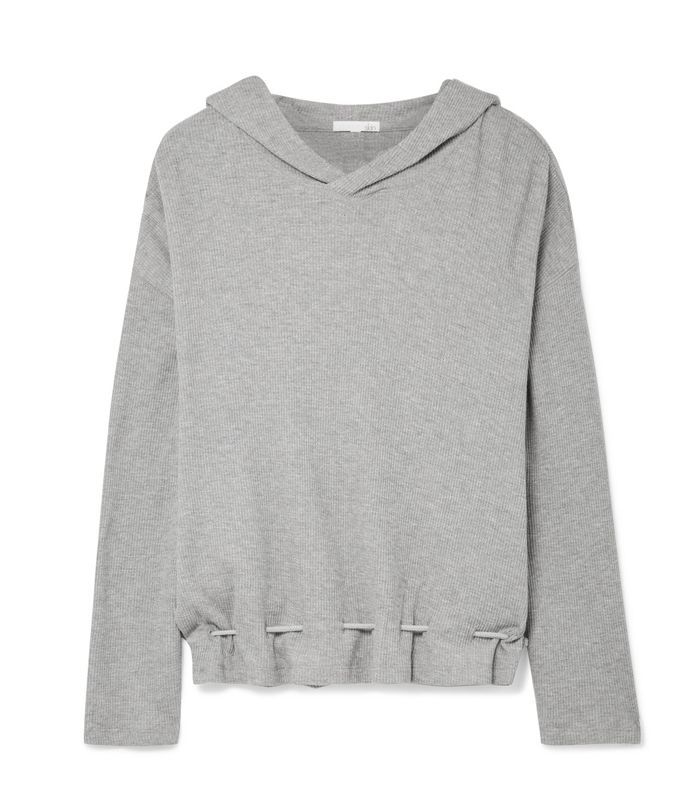 英格丽华夫格针织棉混纺帽衫