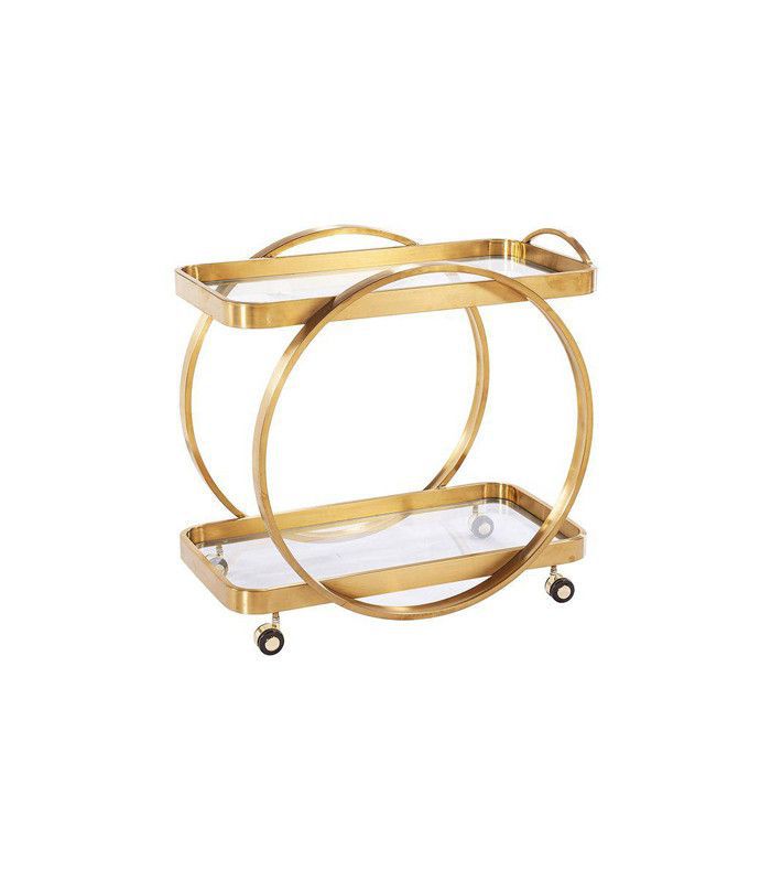 椅子状的金钢马车，有玻璃架子和滚动的脚轮