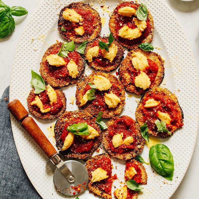 迷你茄子脆皮披萨