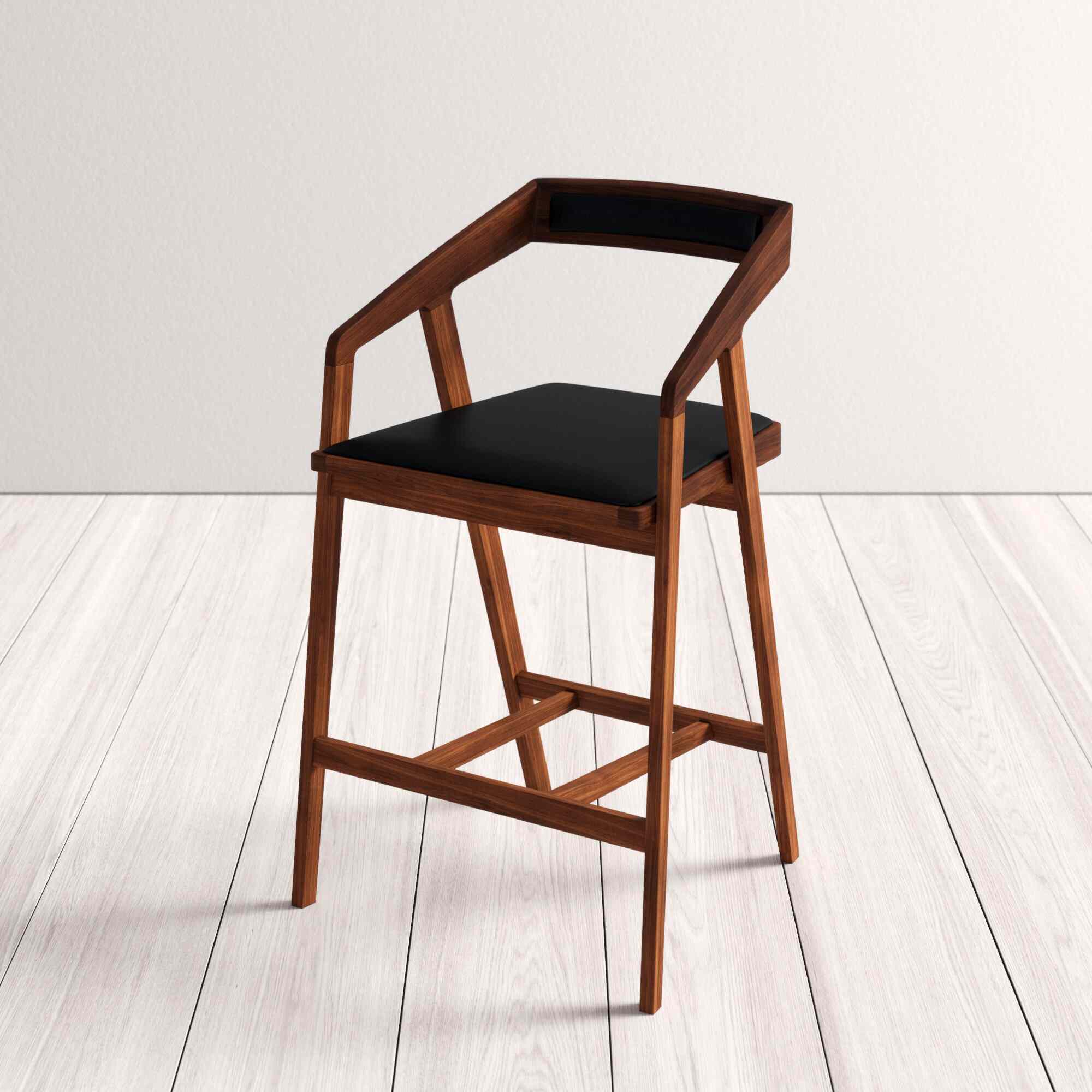 黑色和棕色的酒吧凳椅