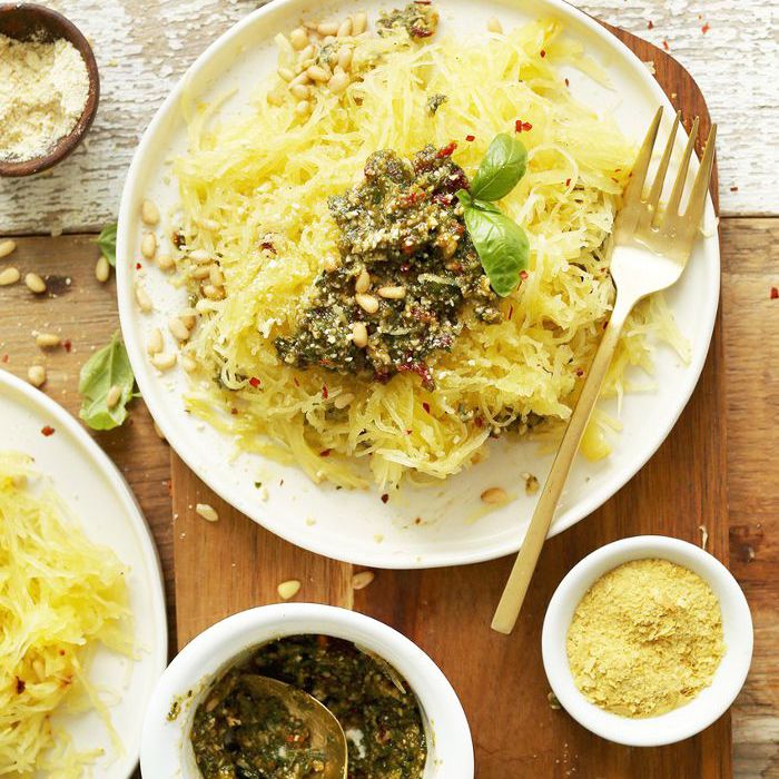 香蒜沙司南瓜意大利面