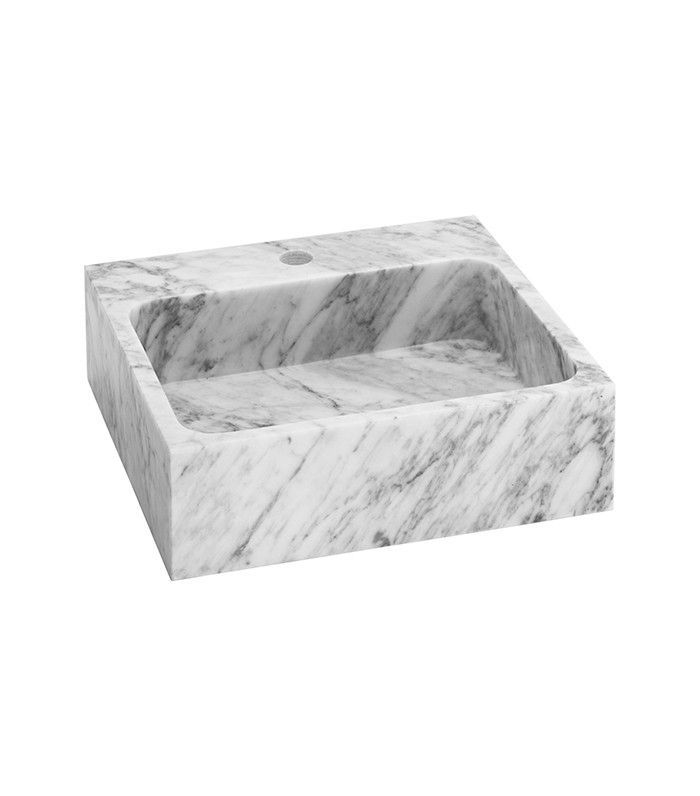 回旋曲矩形卡拉拉大理石容器