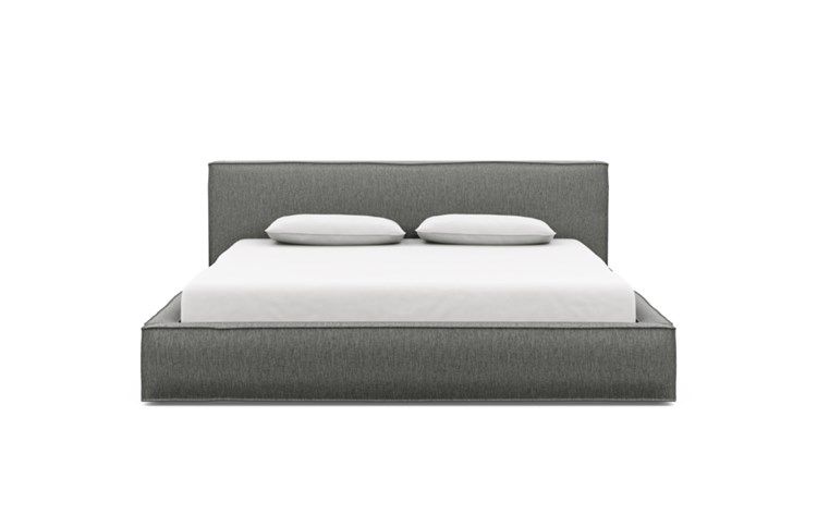 灰色女王织物床架