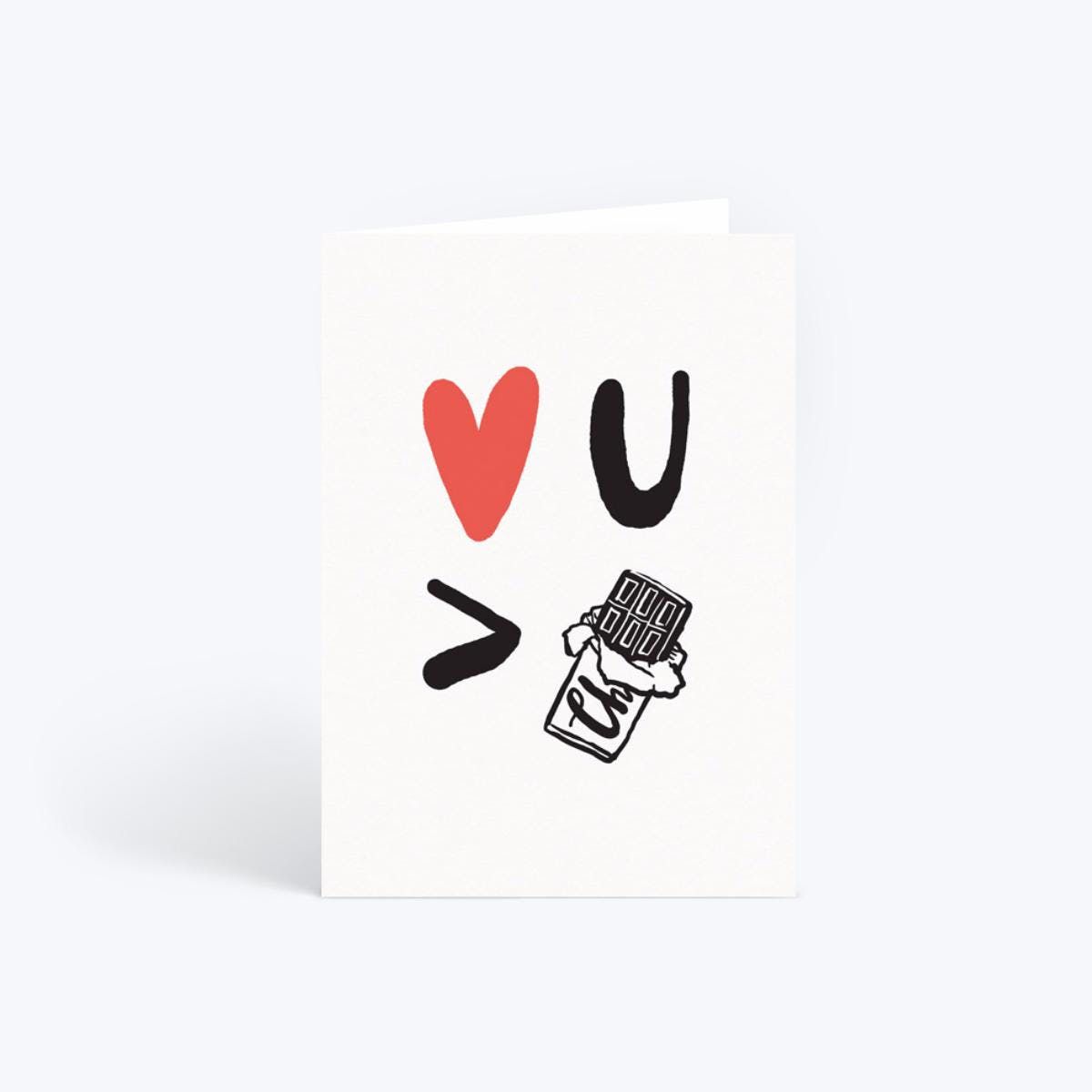 “爱你胜过巧克力”的卡片纸