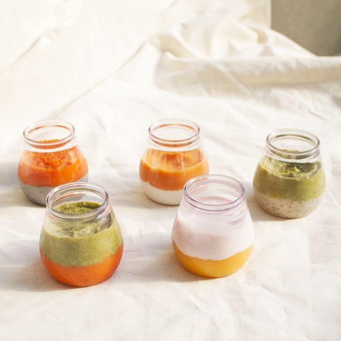 由美，健康的婴儿食品品牌可供选择