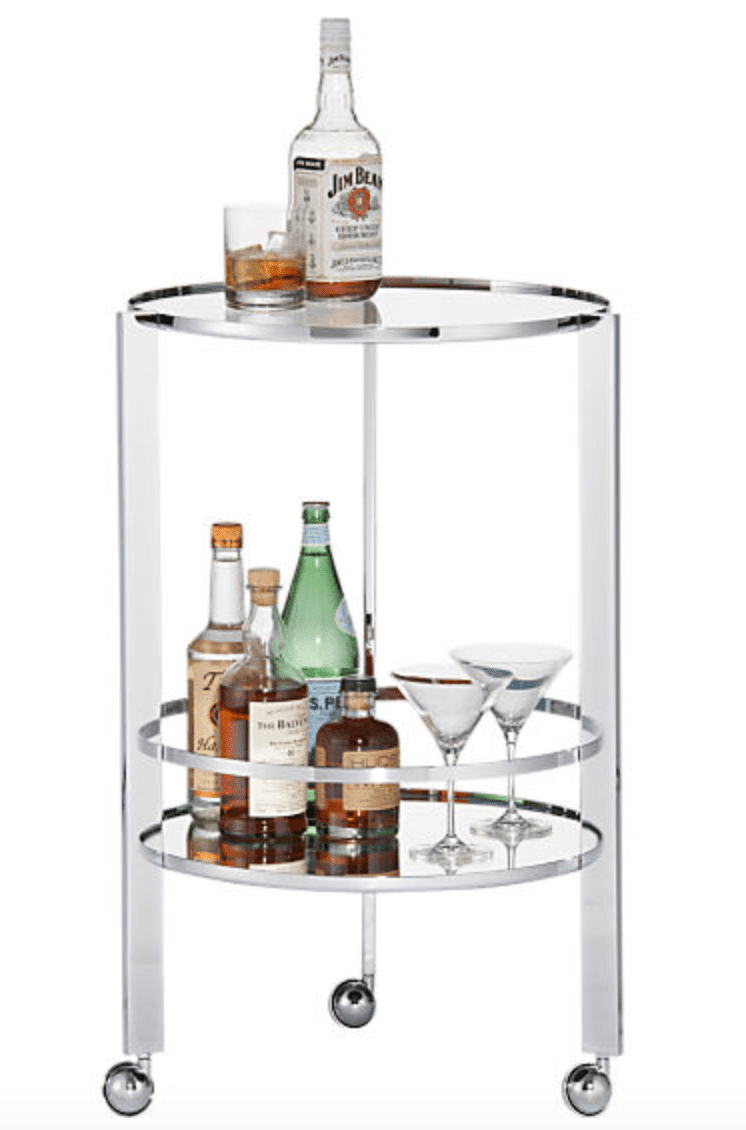银圆形酒吧车