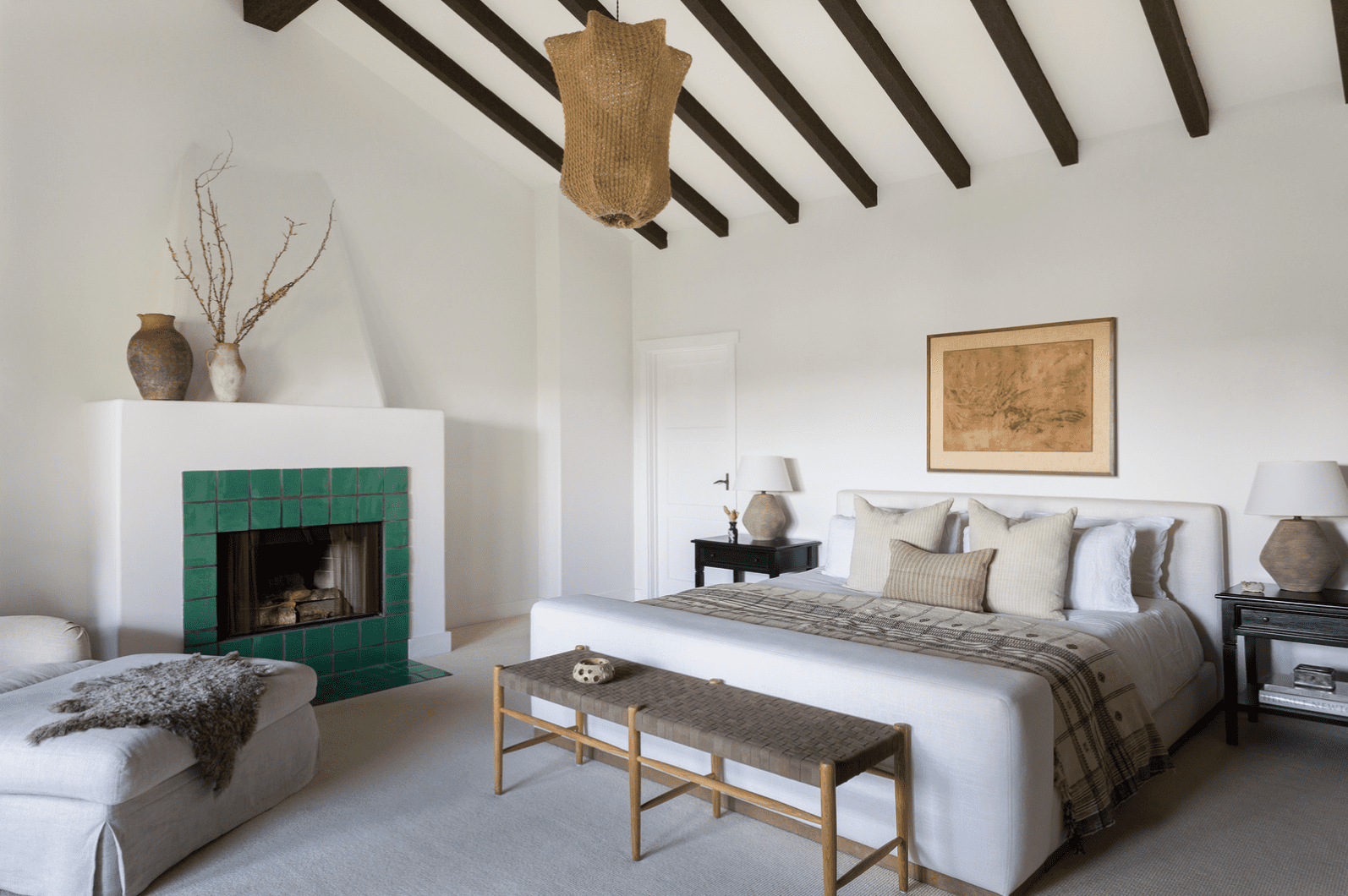 一间卧室，乡村装饰