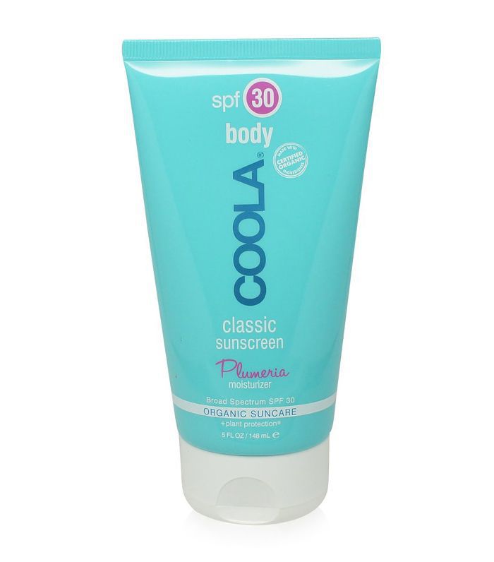 酷拉保湿身体SPF 30 Plumeria有机防晒乳液“class=