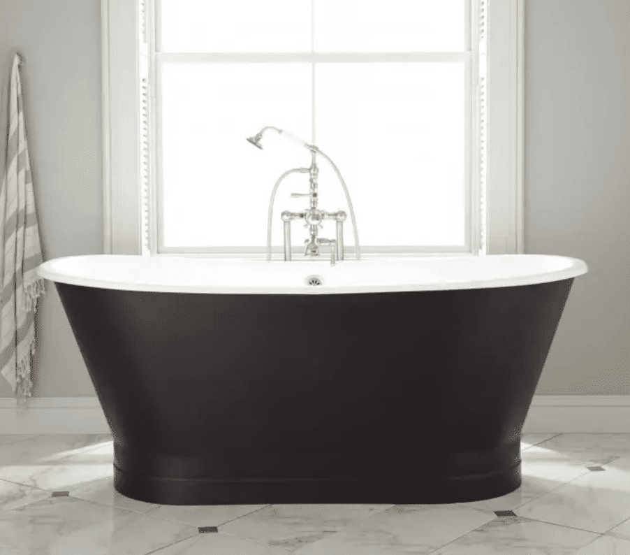 一个黑色的浴缸