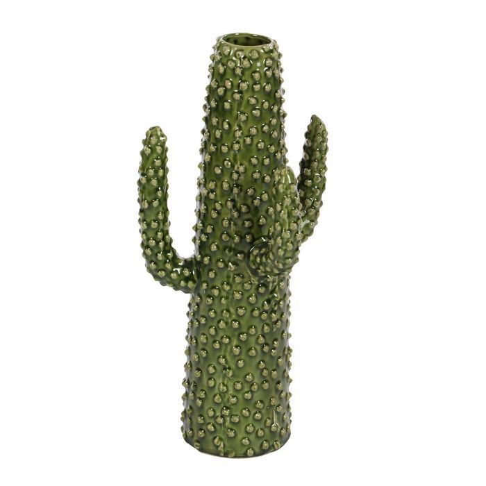 立顿巷釉绿色仙人掌形陶瓷装饰花瓶“class=