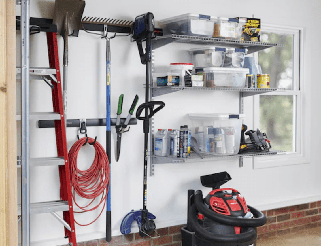 FastTrack车库6件式缎镍钢多功能储存轨道系统