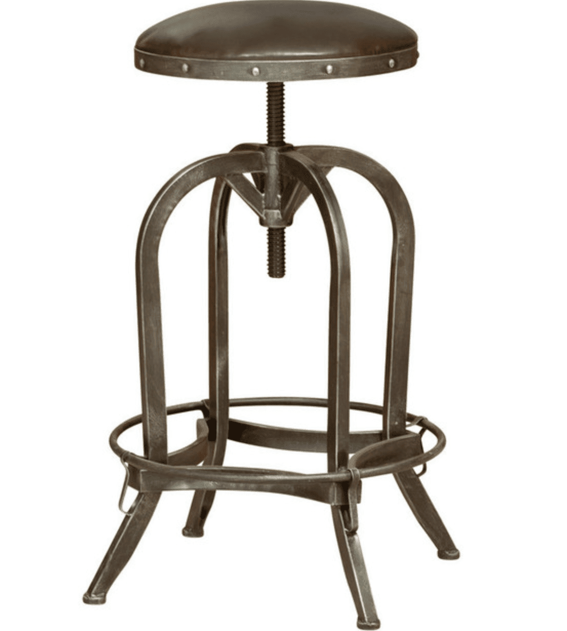 GDF工作室登普西棕色皮革酒吧凳子