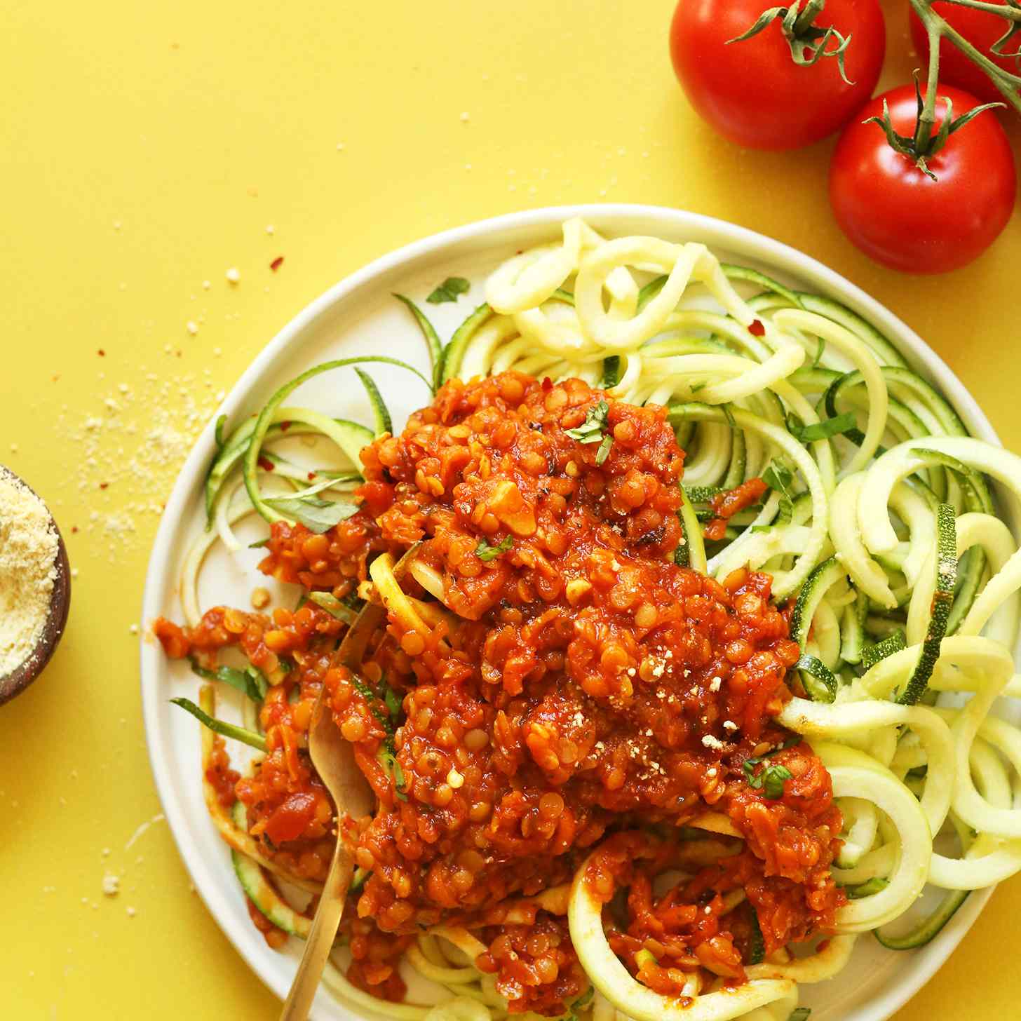 西葫芦面食小扁豆肉酱