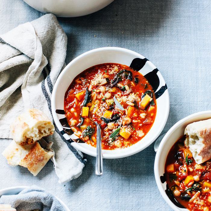 素食蔬菜通心粉汤