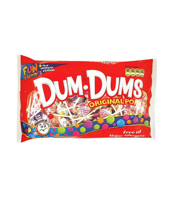 一袋红色的达姆-达姆棒棒糖。