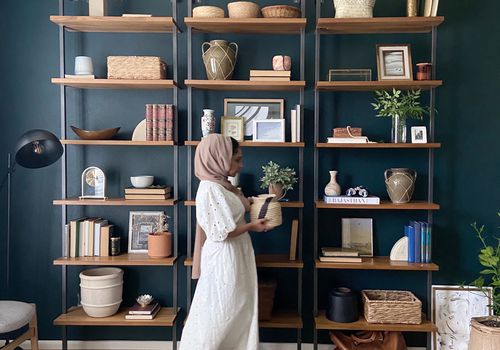 Ruqiya Imtiaz in an office she designed