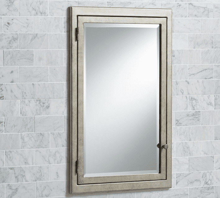 金属工业风格的镜像和凹陷药柜