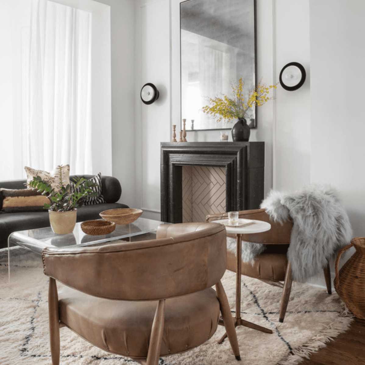 壁炉里面有独特的砖