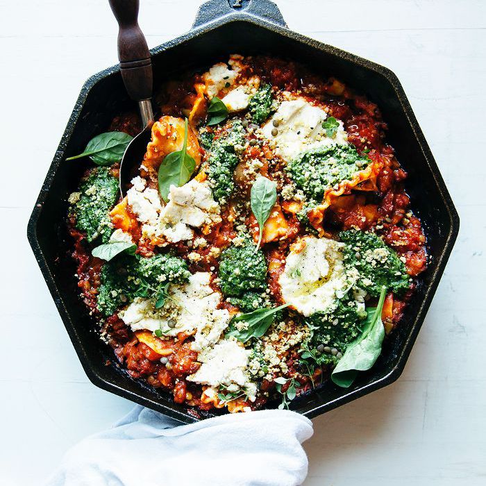 素食锅烤宽面条