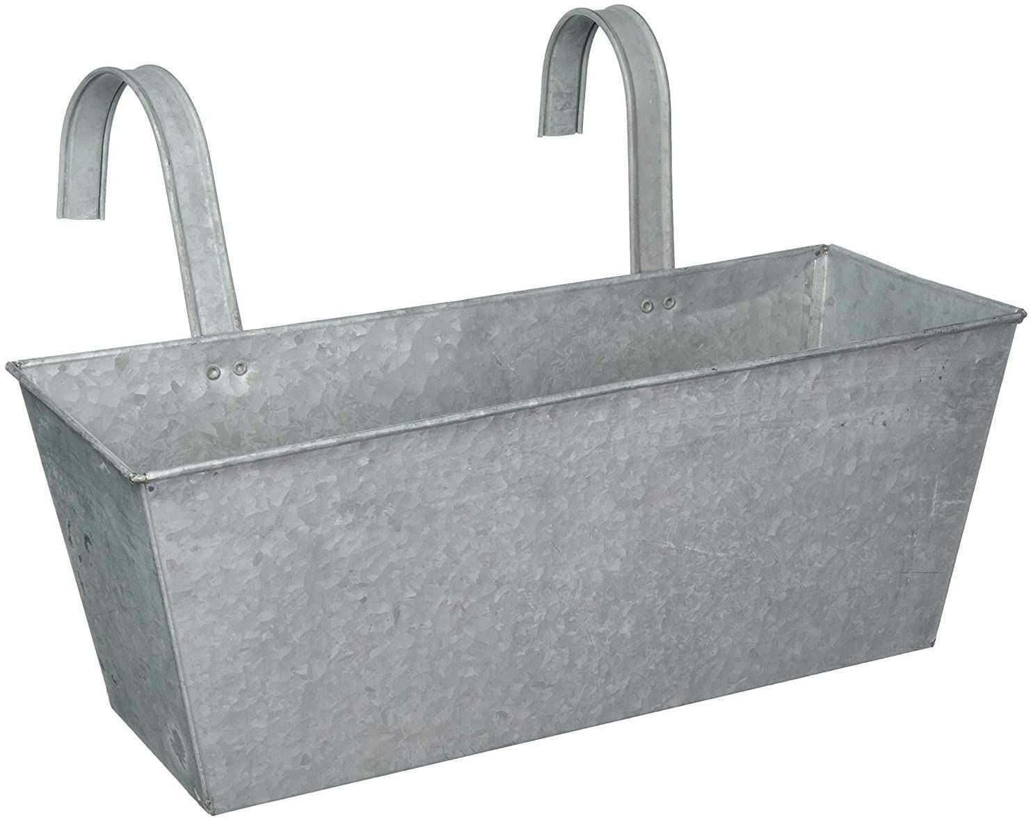 Esschert设计老锌长方形阳台花播种机