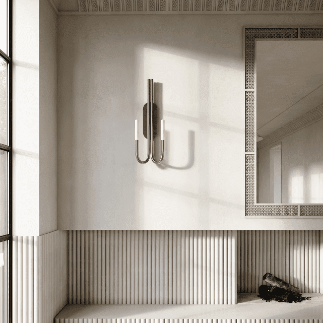 在客厅使用的白色凹槽的木头。