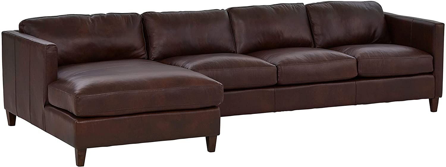 石头和横梁安多弗真皮沙发沙发面板左