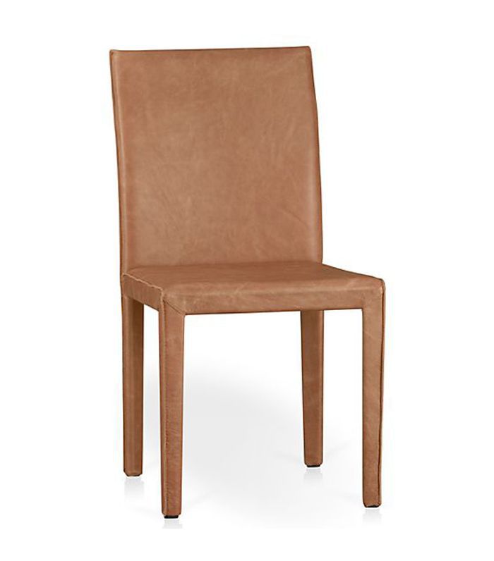 板条箱和木桶对开本威士忌棕色顶纹皮革餐椅