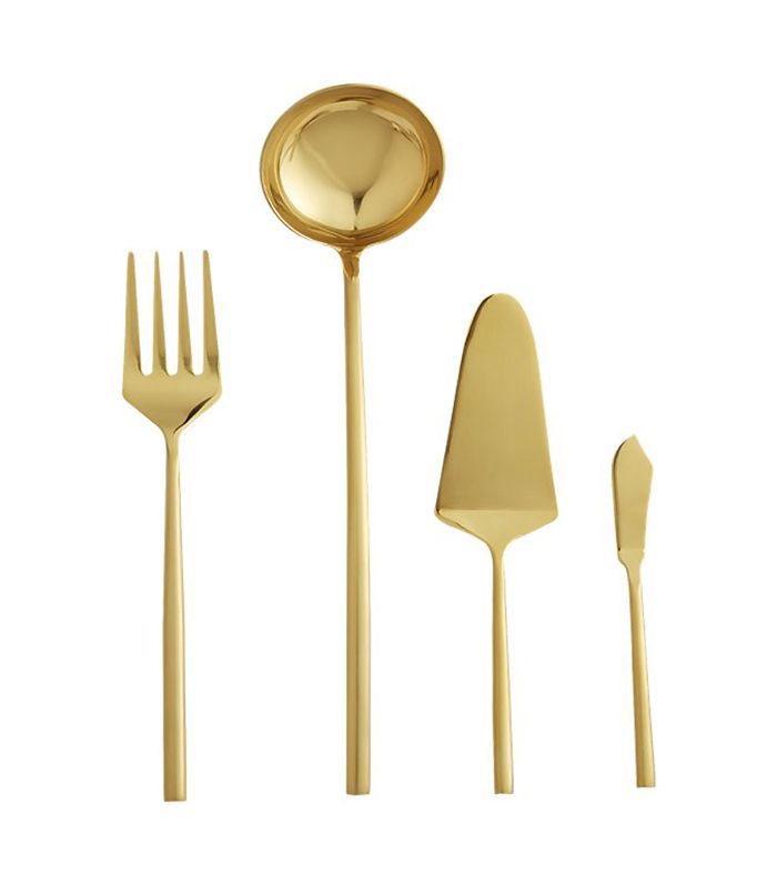 四件冲金餐具套