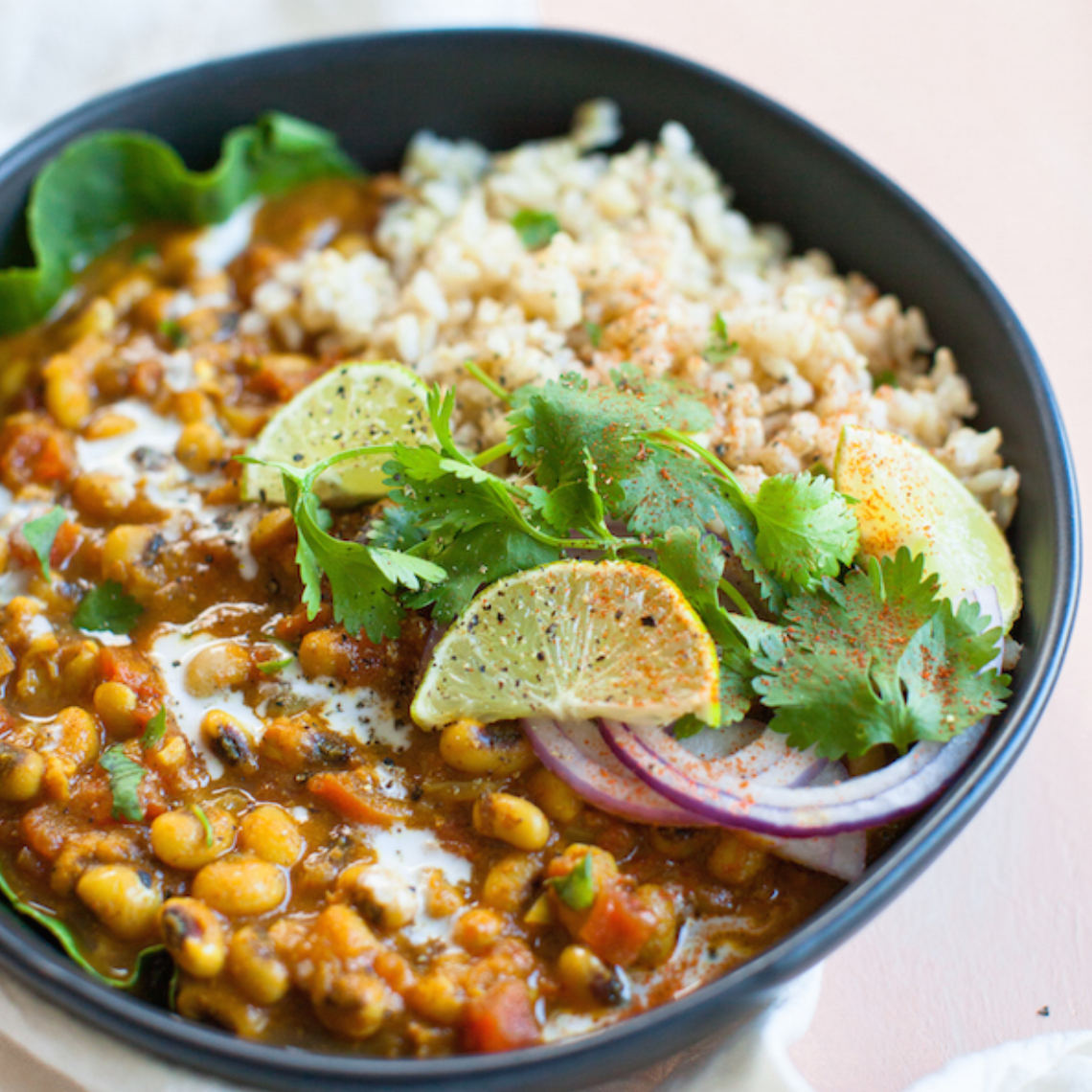 红薯，黑眼豌豆咖喱