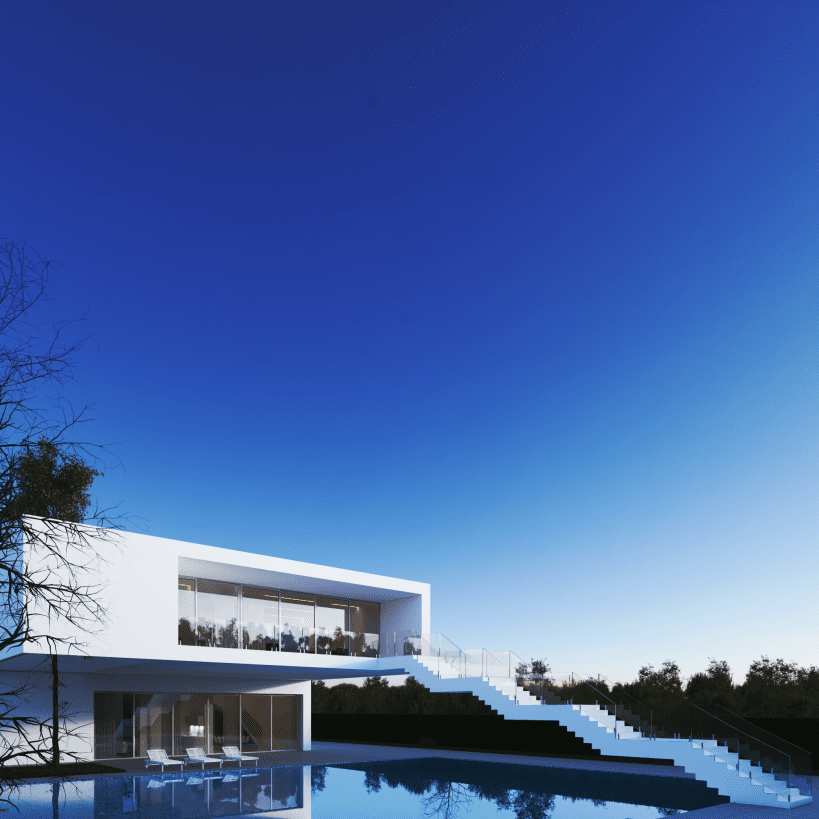 现代楼梯房子在都灵，意大利