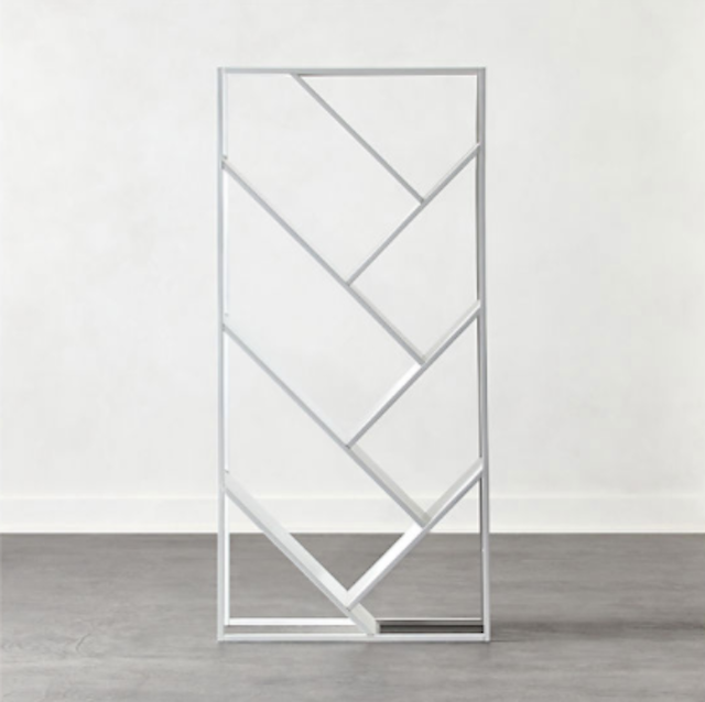 CB2白色高光泽书柜间隔板