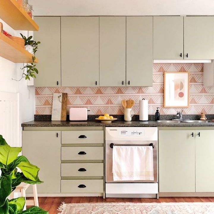 鼠尾草绿色现代厨房植物。