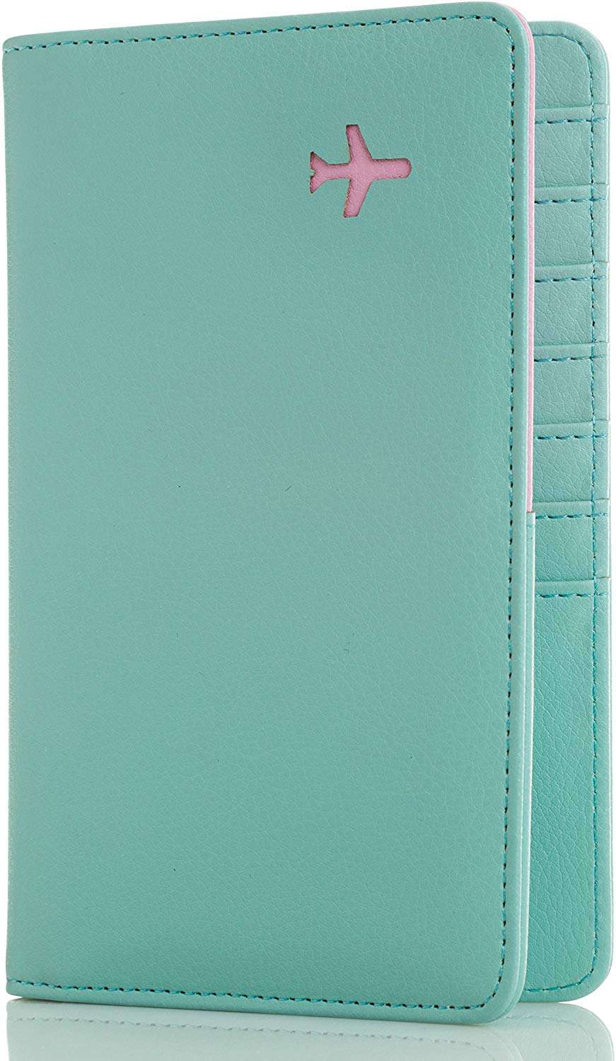 与飞机的标志绿松石旅行钱包