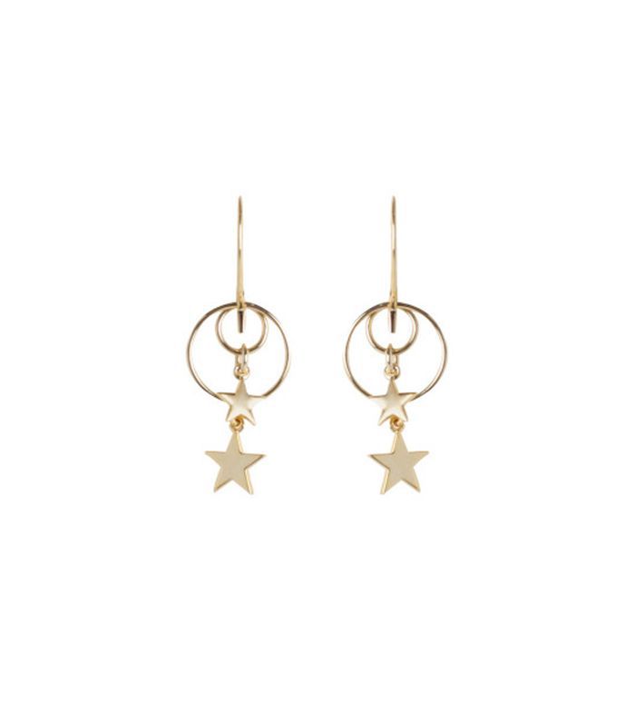 双环星钩耳环