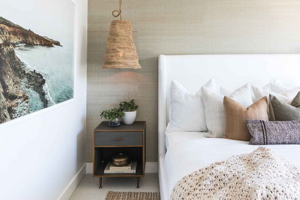 海岸装饰-海滩卧室与藤条口音