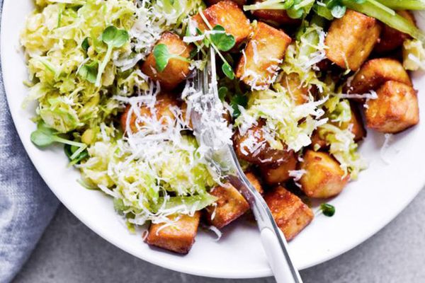 香脆豆腐和球芽芽沙律