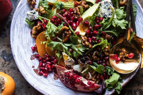 石榴鳄梨沙拉配蜜饯核桃