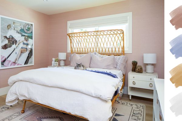 卧室彩色方案 - 粉红色+蓝色+白色+金