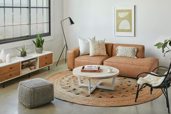 棕色模块化沙发