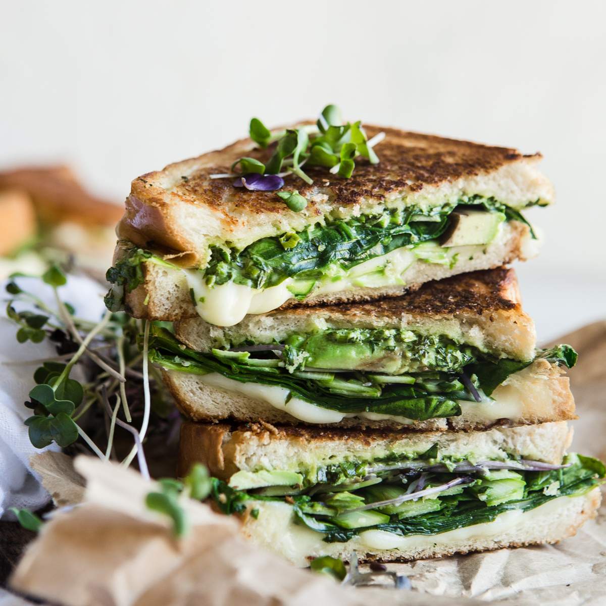 绿色女神烤乳酪三明治易芦笋食谱