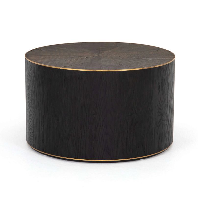 圆形，乌木滚筒用铜装饰表。