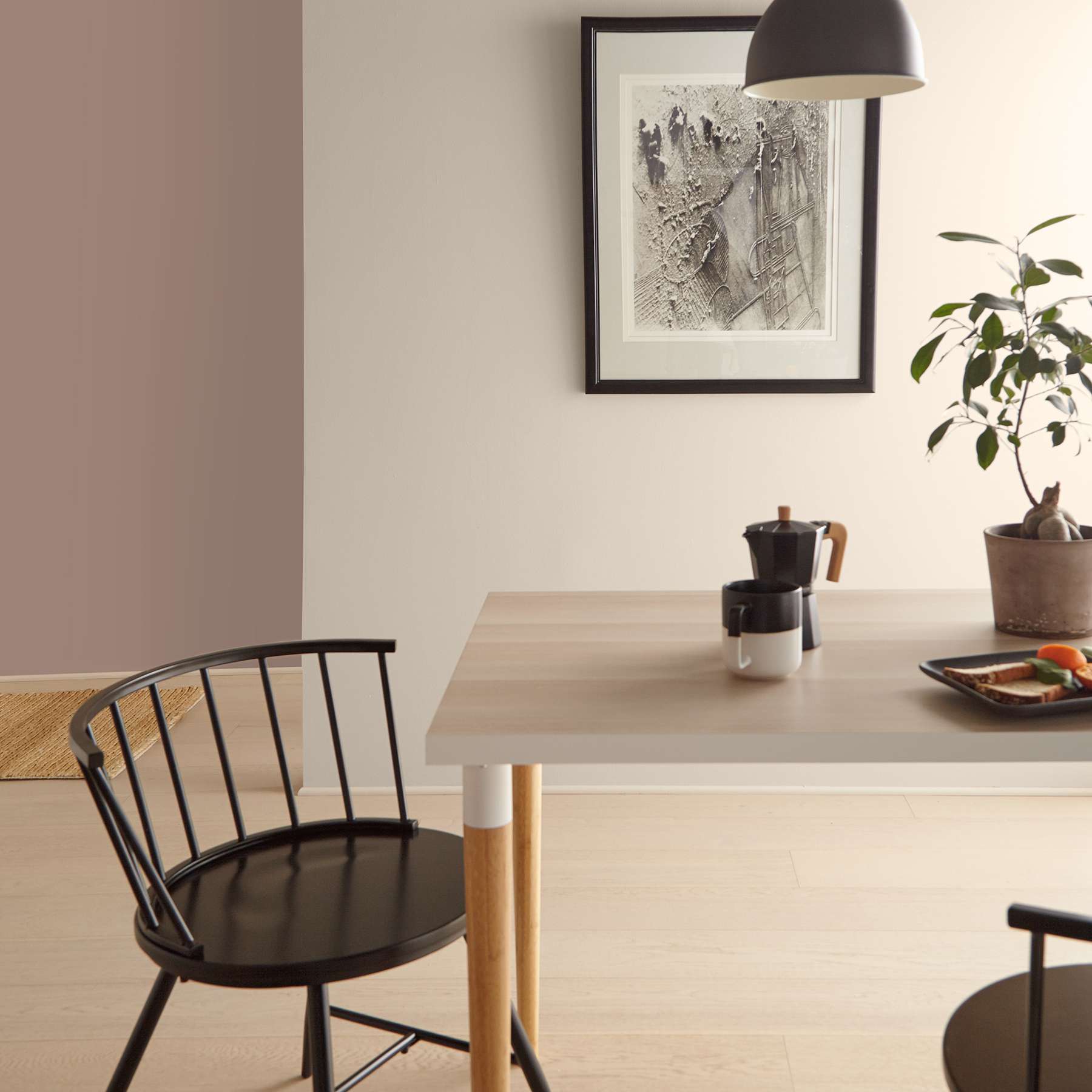 浅色墙壁的厨房