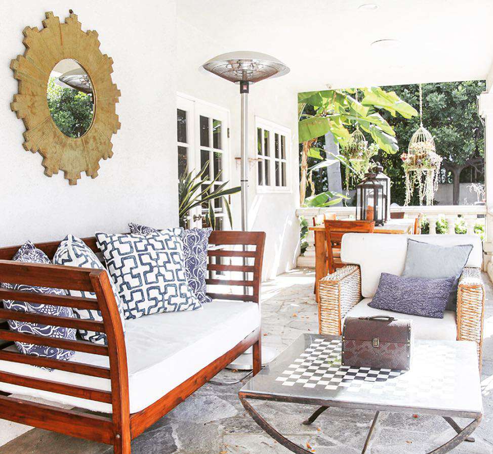 户外露台配有加热器