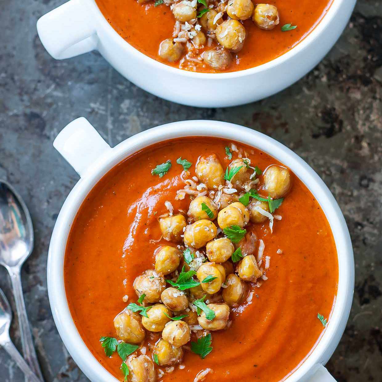 素食火锅瞬间食谱 - 鹰嘴豆番茄汤