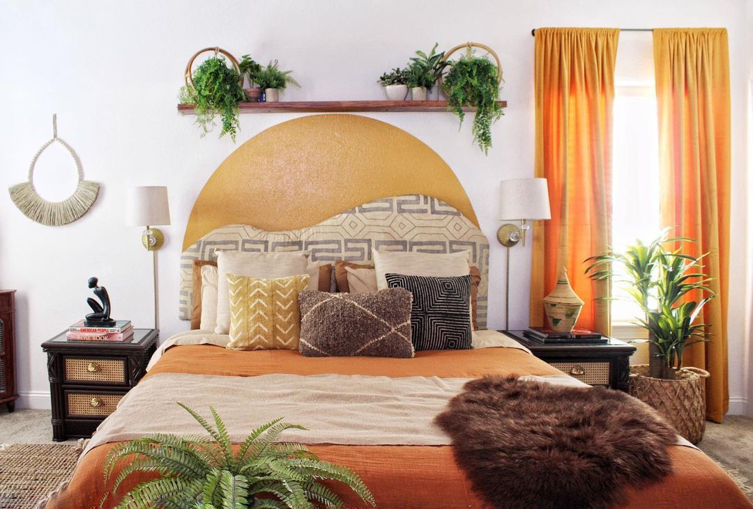 温暖舒适的波西米亚风格卧室
